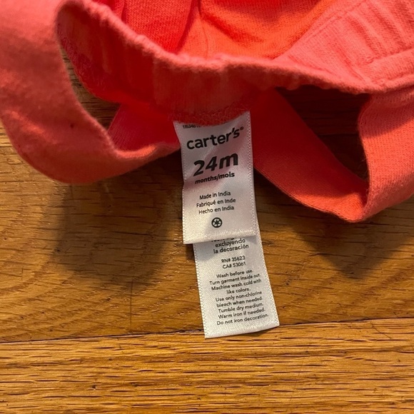 Carter's | Coral 2-Piece Floral Tee & Shortalls Set | 24 mo - Picture 8 of 8